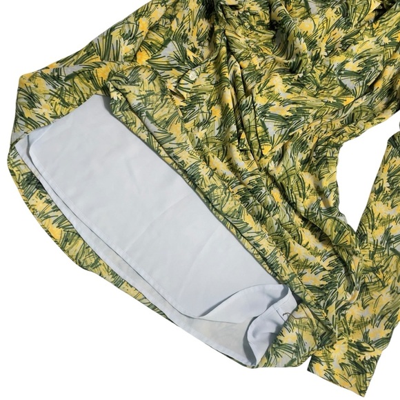 Sunday Best Aritzia Veronica Dress, Yellow, Green Leaf Print size XXS - Picture 10 of 16